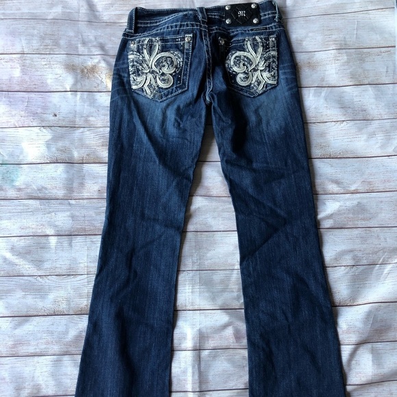 Embellished Pockets Jeans boot cut jp5769b Size28 - Picture 3 of 4